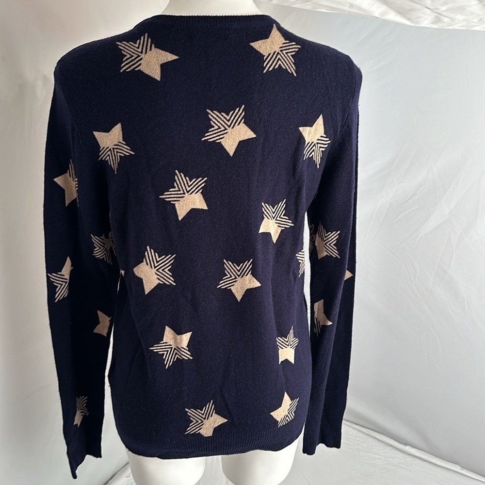 Equipment Shane crew neck Peacoat navy blue and ivory cashmere sweater - Picture 3 of 9